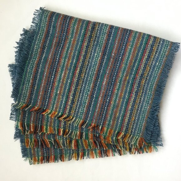 Multicolor Woven Rectangular Placemats Table Mats with Fringe Set of 4 - Picture 1 of 6